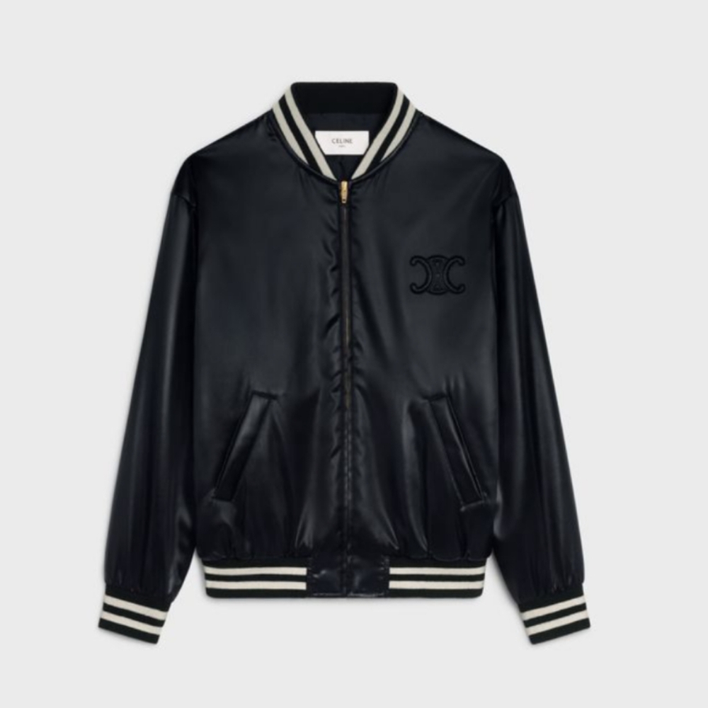Celine Women's Black Bomber Jacket Fully Lined